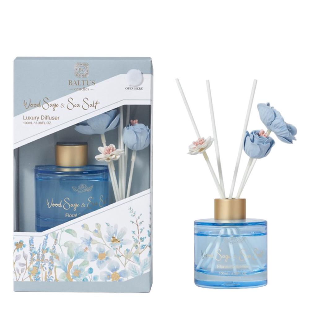 Baltus Wood Sage & Sea Salt Faux Flowers Reed Diffuser - 100ml £10.79